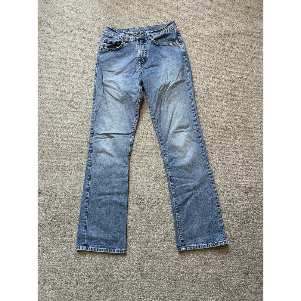 Vintage Lucky Brand Dungarees 85 Light Wash Button Fly Low Rise Flare Long Jeans